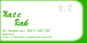 mate rak business card